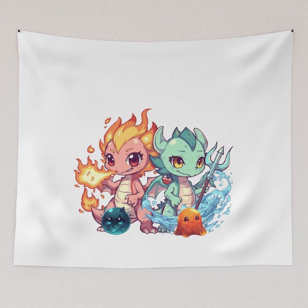 Artikelvorschau, Emberstream Dragon Twins – Vereint durch Band, getrennt durch Element entworfen und verkauft von Monzora.
