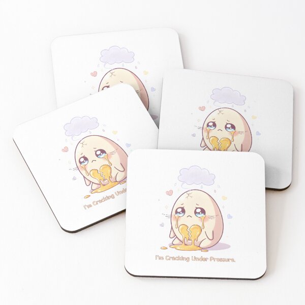 Item preview, Broken Hearted Egg – “I’m Cracking Under Pressure” | Cute Kawaii Sad Egg Character designed and sold by Snackwear Apparel.