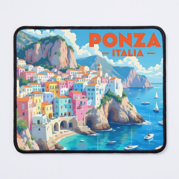 Item preview, Ponza, Lazio, Italy: Vintage-Style Painterly Travel Poster designed and sold by LSVart.
