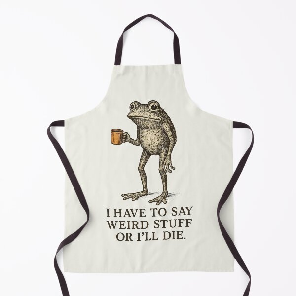 Item preview, I Have to Say Weird Stuff Or I'll Die Frog Drinking Coffee designed and sold by msmeylin.