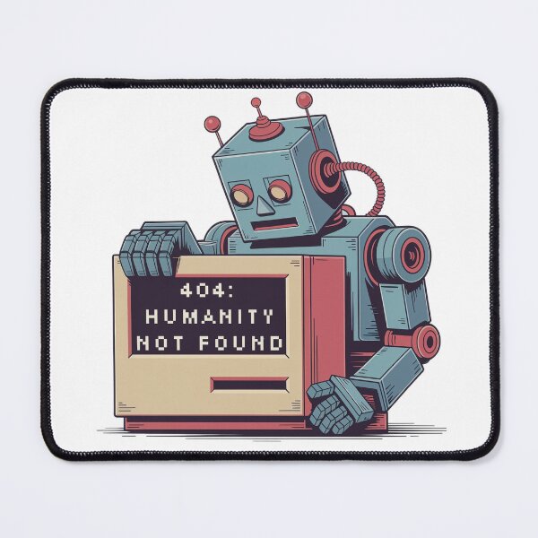 Item preview, Retro Robot “404: Humanity Not Found” Design – Funny Tech Error Message designed and sold by Funthropology.