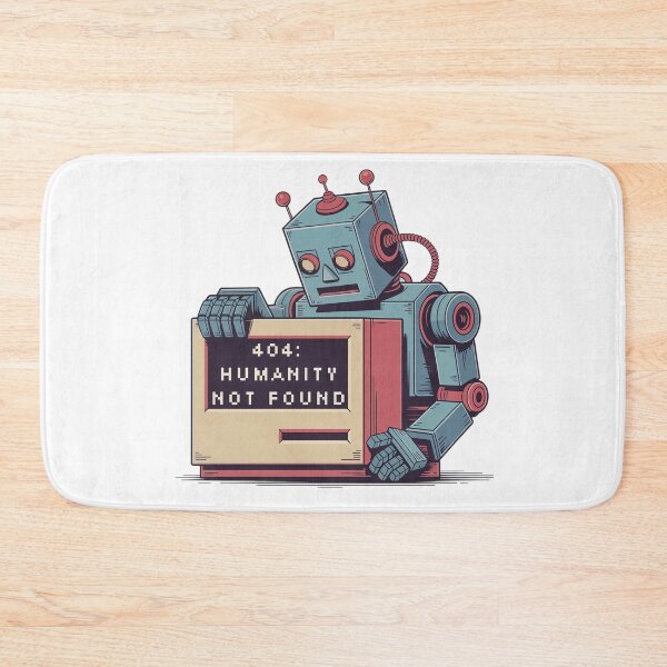 Item preview, Retro Robot “404: Humanity Not Found” Design – Funny Tech Error Message designed and sold by Funthropology.