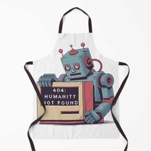 Item preview, Retro Robot “404: Humanity Not Found” Design – Funny Tech Error Message designed and sold by Funthropology.