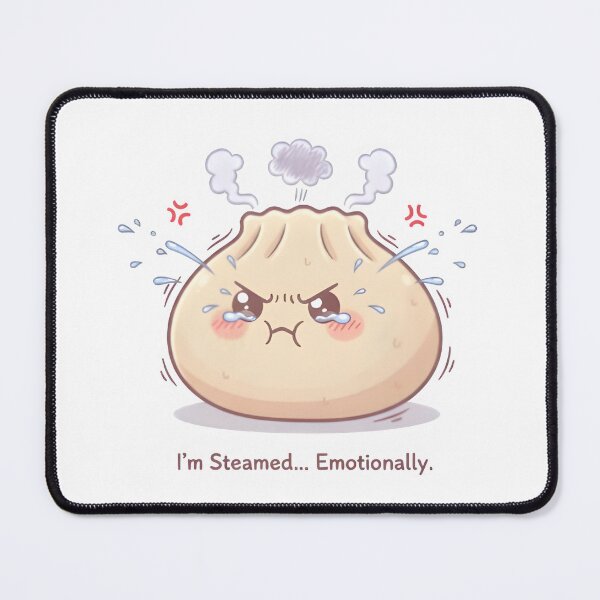 Item preview, Angry Dumpling Kawaii Design – “I’m Steamed… Emotionally.” Cute Funny Food Art designed and sold by Snackwear Apparel.