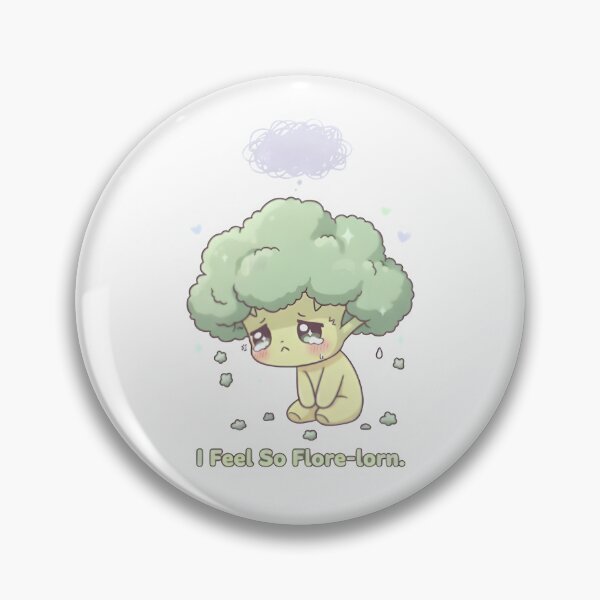 Item preview, Depressed Broccoli – I Feel So Flore-lorn | Cute Kawaii Sad Vegetable Design designed and sold by Snackwear Apparel.