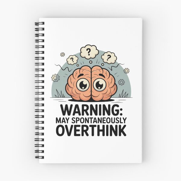 Item preview, Warning May Spontaneously Overthink Cute Brain designed and sold by MonkiFlipp.