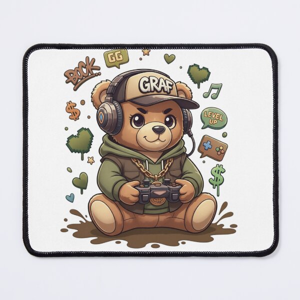 Item preview, Cozy Graffiti Bear Gamer Character designed and sold by newvisionart191.