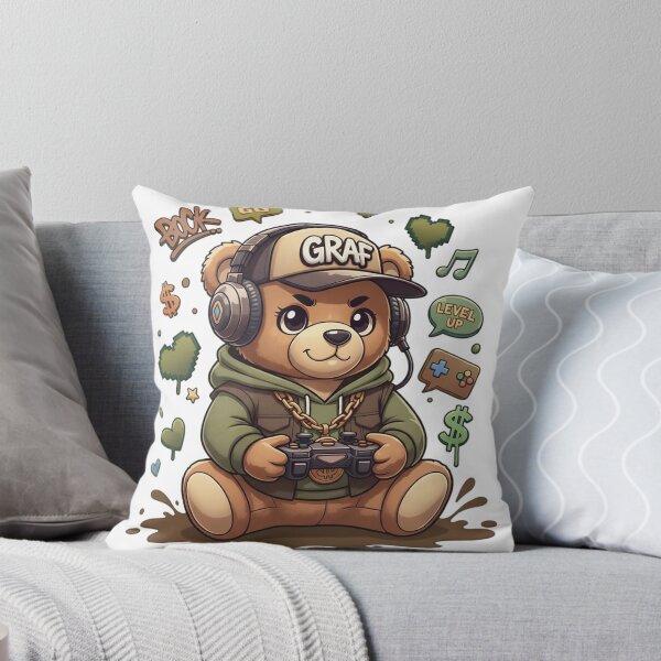 Item preview, Cozy Graffiti Bear Gamer Character designed and sold by newvisionart191.