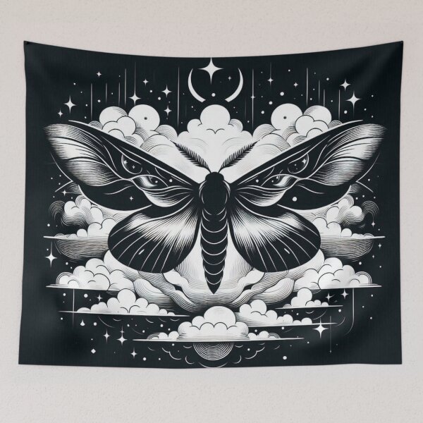 Item preview, Celestial Luna Moth Above Cosmic Clouds designed and sold by BigBlueArt.