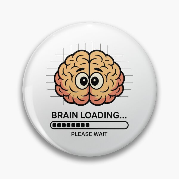 Item preview, Brain Loading Funny Cute Cartoon Art designed and sold by MonkiFlipp.