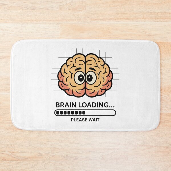 Item preview, Brain Loading Funny Cute Cartoon Art designed and sold by MonkiFlipp.