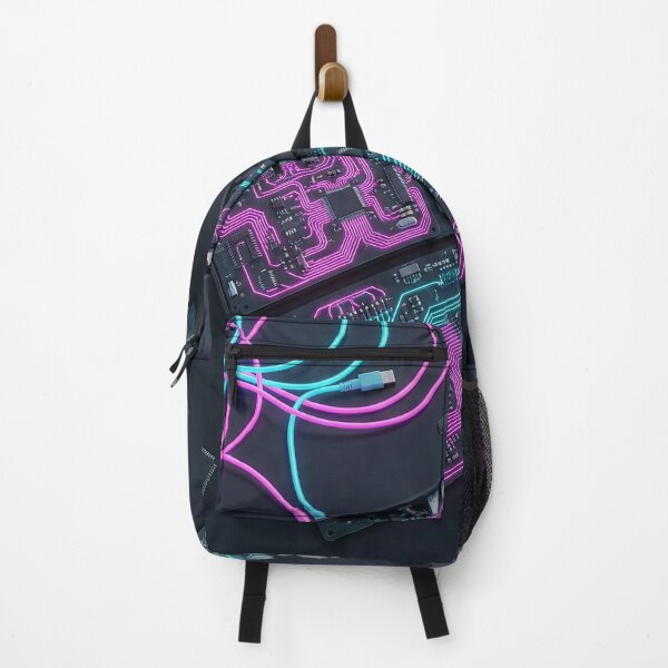 Item preview, Cyberpunk Netrunner Desk - Neon Tech & Circuit Boards designed and sold by SavinMercantile.