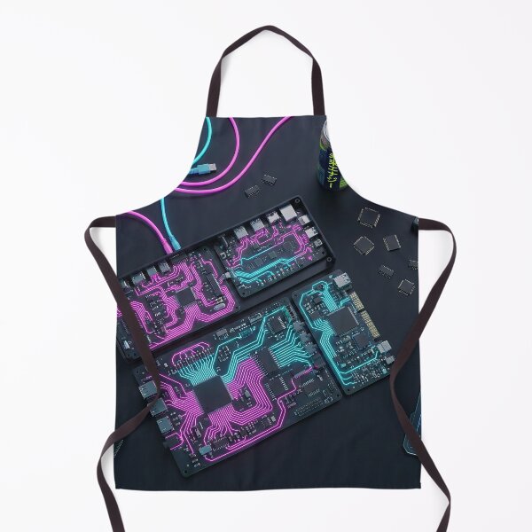 Item preview, Cyberpunk Netrunner Desk - Neon Tech & Circuit Boards designed and sold by SavinMercantile.