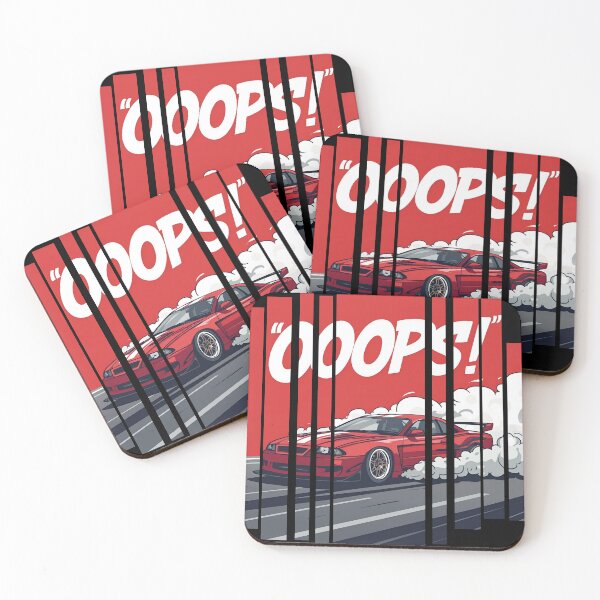 Item preview, Sports car doing burnout, smoke spelling Oops 3 designed and sold by Neon G.