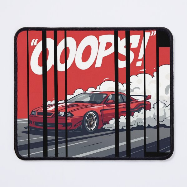 Item preview, Sports car doing burnout, smoke spelling Oops 3 designed and sold by Neon G.