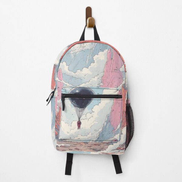 Item preview, Imaginative landscape with balloon and traveler designed and sold by Mianku | Für das Leben.