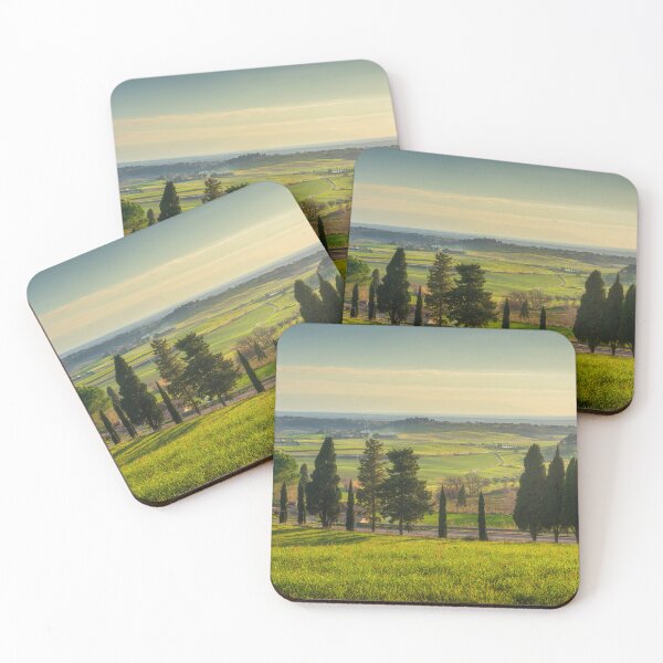 Item preview, Sunset landscape in Maremma. Cypress trees along the road to Casale Marittimo designed and sold by Stefano Orazzini.