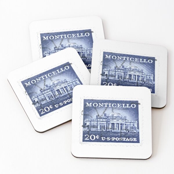 Item preview, Vintage USA Monticello Blue Postage Stamp designed and sold by red-amber65.