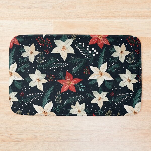 Item preview, Christmas White Red Flower Pattern with Berries - Christmas  Flower designed and sold by RoyalStarsPatts.