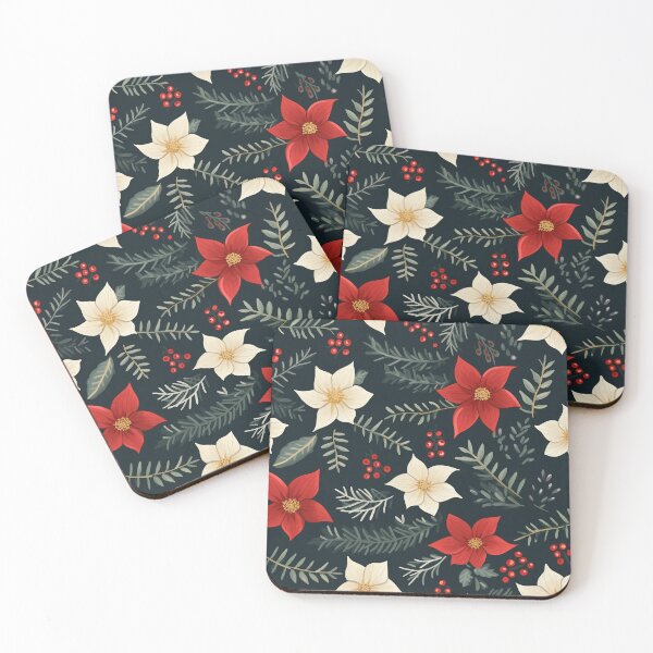 Item preview, Christmas White Red Flower Berries Pattern - Christmas designed and sold by RoyalStarsPatts.