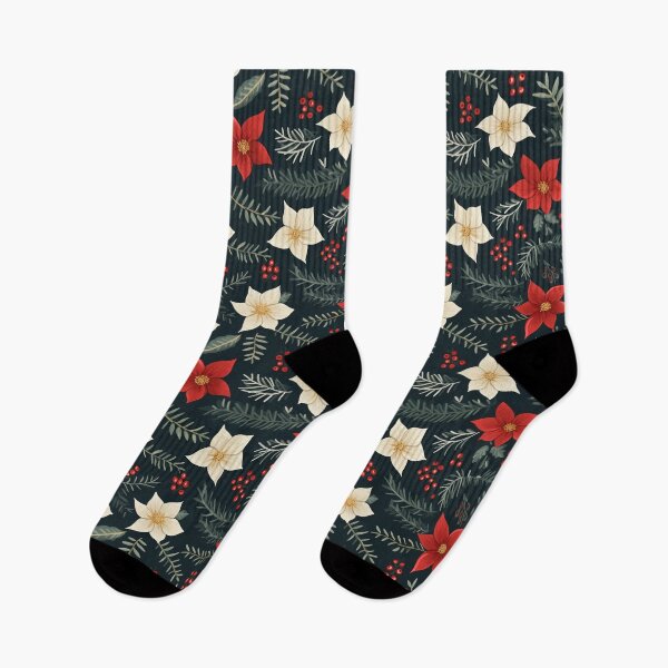 Item preview, Christmas White Red Flower Berries Pattern - Christmas designed and sold by RoyalStarsPatts.