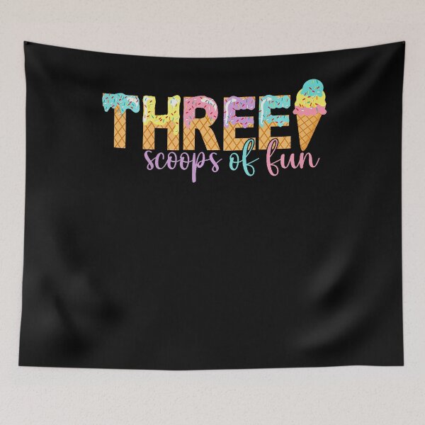 Item preview, Kids Three Scoops Of Fun Ice Cream Girls Shirt 3Rd Birthday Girl designed and sold by TysonLangosh.