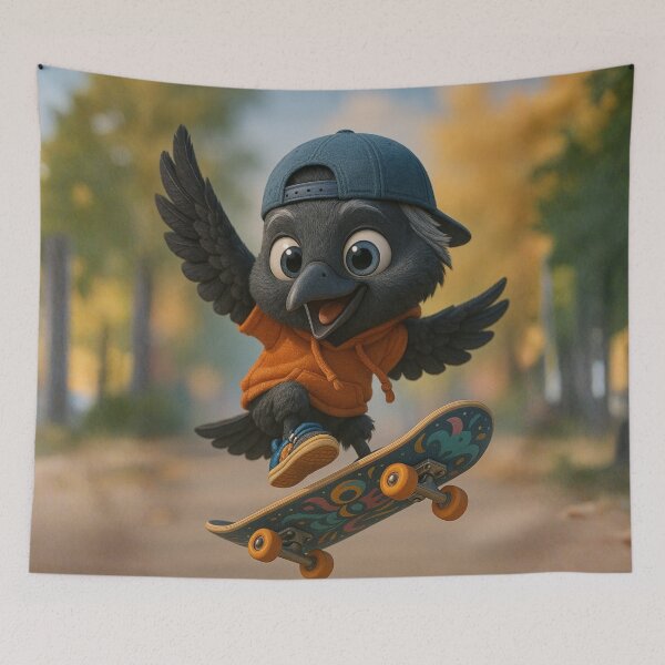 Item preview, Skater Jackdaw Crow designed and sold by Sillytoe.