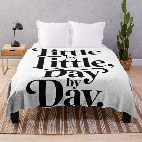 Item preview, LITTLE BY LITTLE, DAY BY DAY – Modern Typographic Travel Design designed and sold by MarkedArtPrints.