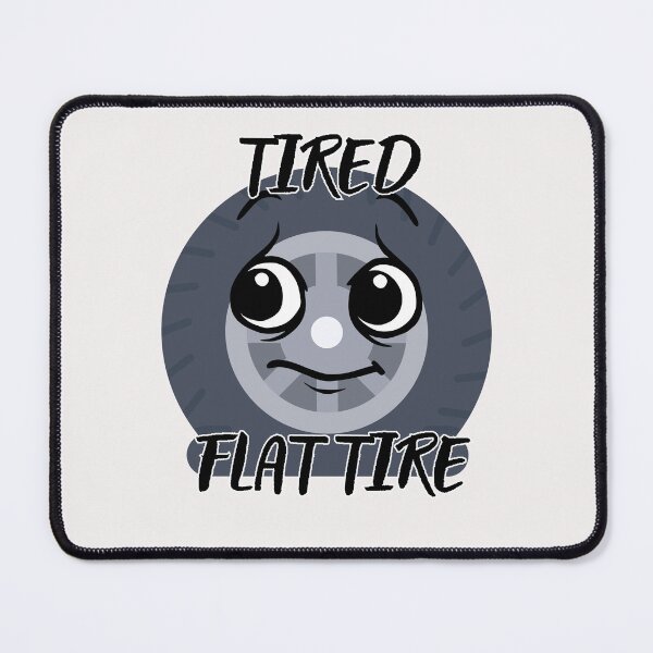 Item preview, Tired Flat Tire | Funny Kawaii Tire Illustration for Cyclists designed and sold by Lunaria Arts.