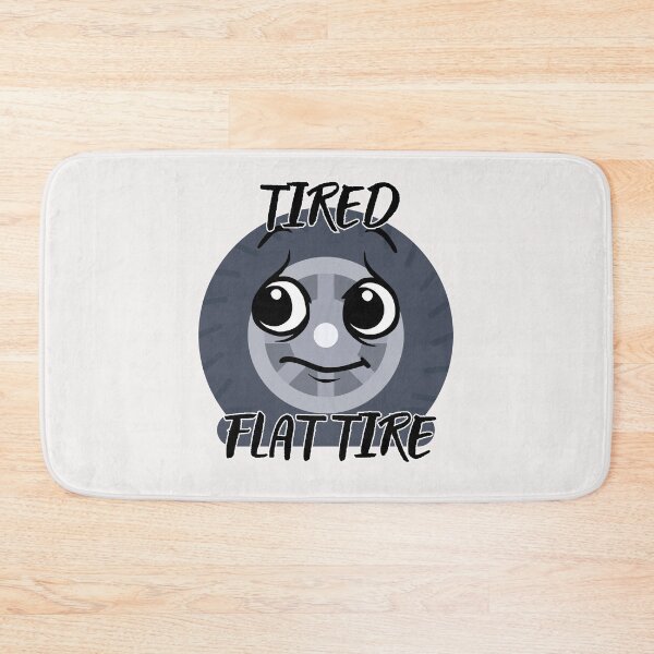 Item preview, Tired Flat Tire | Funny Kawaii Tire Illustration for Cyclists designed and sold by Lunaria Arts.