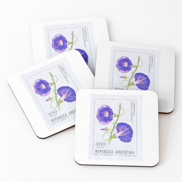 Item preview, Purple Campanilla Bellflower Argentinian Vintage Postage Stamp designed and sold by red-amber65.
