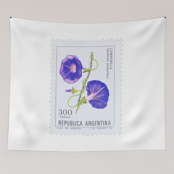 Item preview, Purple Campanilla Bellflower Argentinian Vintage Postage Stamp designed and sold by red-amber65.