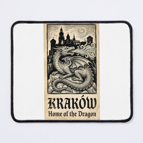 Item preview, Krakow, Home of the Dragon - Wawel Dragon (Smok Wawelski) Woodcut Art designed and sold by Digital Dreams Arts.