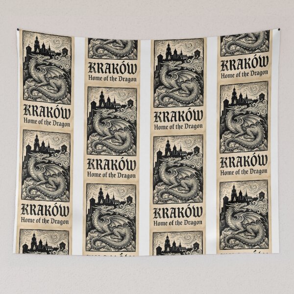 Item preview, Krakow, Home of the Dragon - Wawel Dragon (Smok Wawelski) Woodcut Art designed and sold by Digital Dreams Arts.