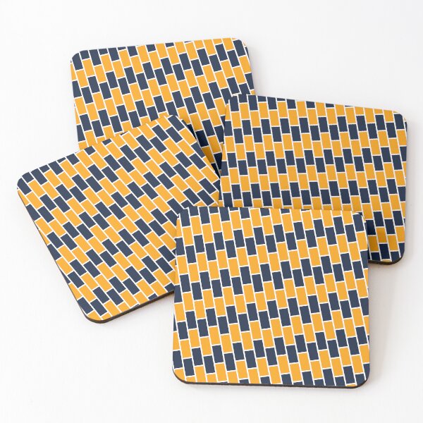 Item preview, Cute Yellow and Black Striped Interlocking Abstract Geomeric Shape Pattern designed and sold by RoyalStarsPatts.