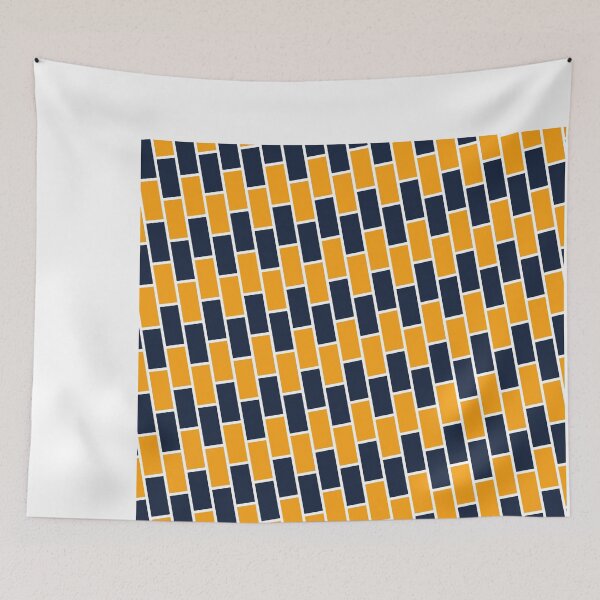 Item preview, Cute Yellow and Black Striped Interlocking Abstract Geomeric Shape Pattern designed and sold by RoyalStarsPatts.