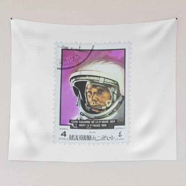 Item preview, Russian 1961 Astronaut Pink Vintage Postage Stamp designed and sold by red-amber65.