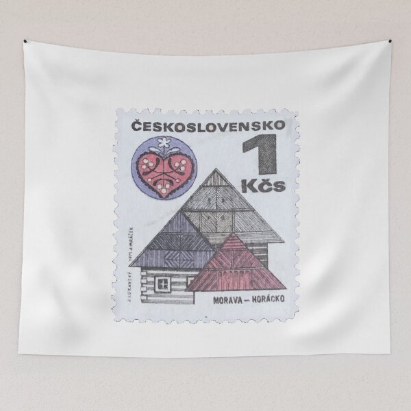 Item preview, Morava House Czech Republic Slovakia Vintage Postage Stamp designed and sold by red-amber65.