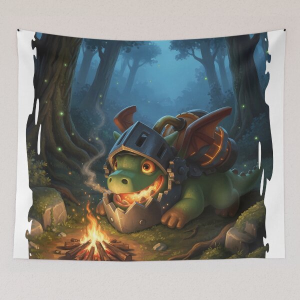 Item preview, Clash Royale Inferno Dragon Cozy Campfire Art designed and sold by Drip stamp.