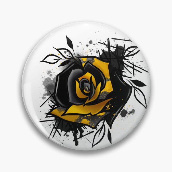 Item preview, Gold and Black splatter Abstract Rose designed and sold by Ink-Art-Co.