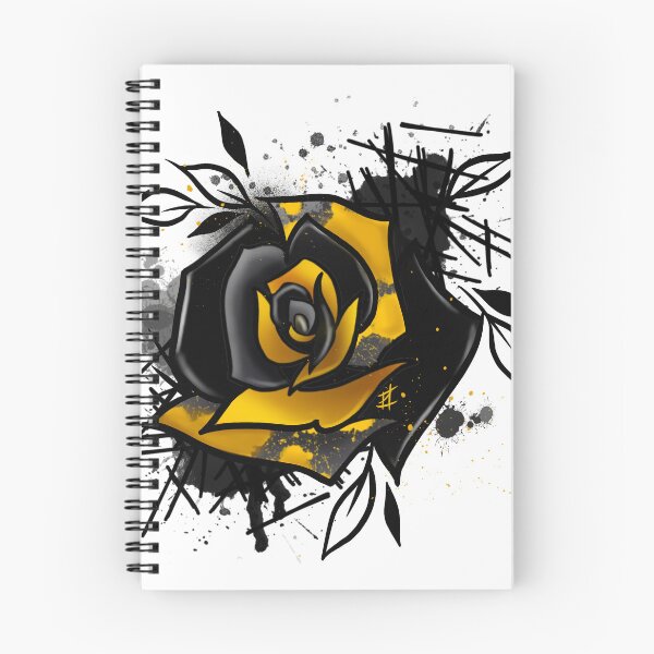 Item preview, Gold and Black splatter Abstract Rose designed and sold by Ink-Art-Co.