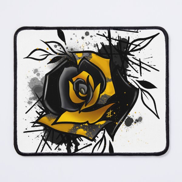 Item preview, Gold and Black splatter Abstract Rose designed and sold by Ink-Art-Co.