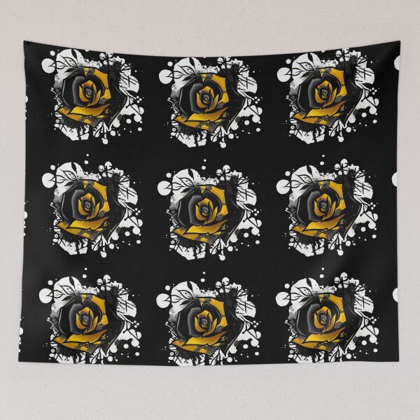 Item preview, Gold and Black splatter Abstract Rose designed and sold by Ink-Art-Co.