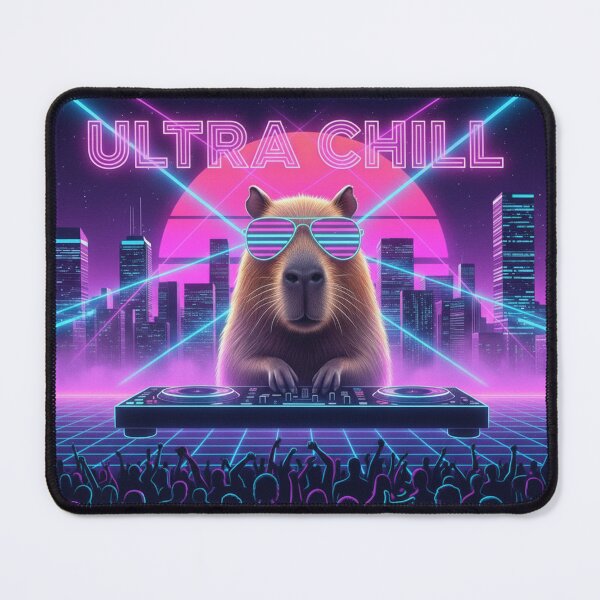 Item preview, Ultra Chill Capybara - 80s Synthwave Retro Aesthetic designed and sold by DigitalVibes Art, CreatorSpace, PixelMood. By AngryFish.Art..