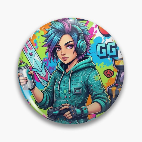 Item preview, Gamer Girl with Street Art Vibe designed and sold by newvisionart191.