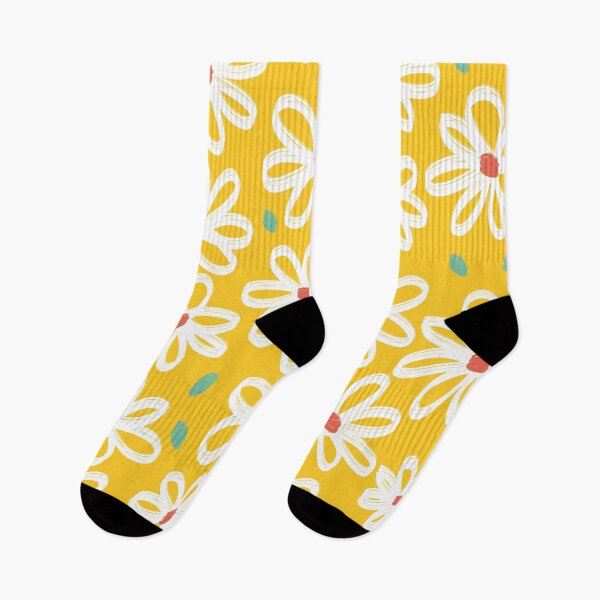 Item preview, Lovely White Flowers Floral Pattern on Yellow designed and sold by Petra Lang.