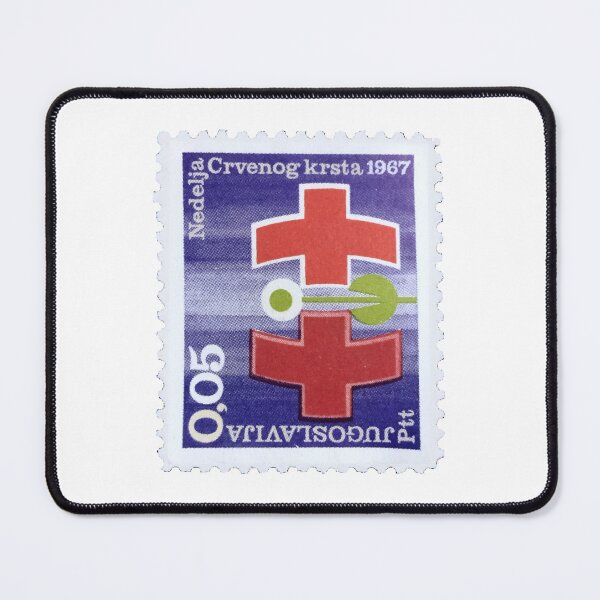Item preview, Yugoslavia Red Crosses On Blue Vintage Postage Stamp designed and sold by red-amber65.