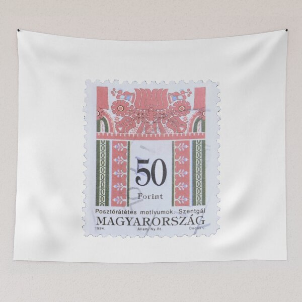 Item preview, Magyar Hungary Pink Crest Vintage Postage Stamp designed and sold by red-amber65.