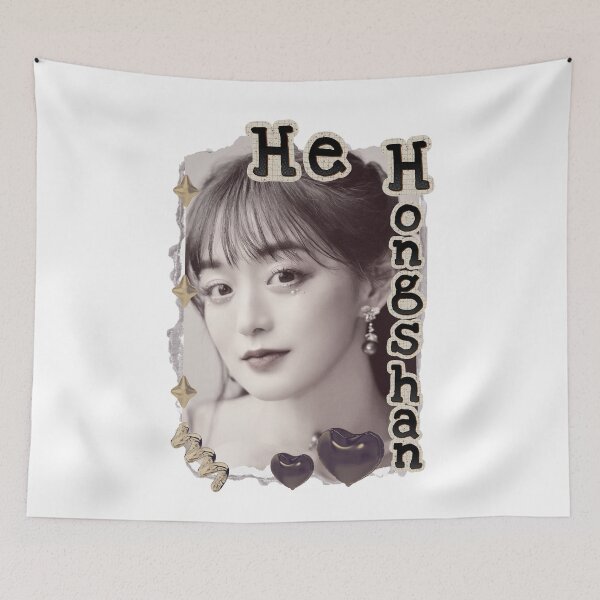 Item preview, He Hongshan (何泓姗) Chinese Actress Art Chinese Celebrity Illustration Scrapbook Collage Cozy Y2K Vintage Design designed and sold by HELL0WBELLO.