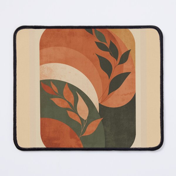 Item preview, Mid-Century Botanical Triptych | Terracotta & Green Abstract Leaf Art Set - RIGHT designed and sold by AM-little-shop.